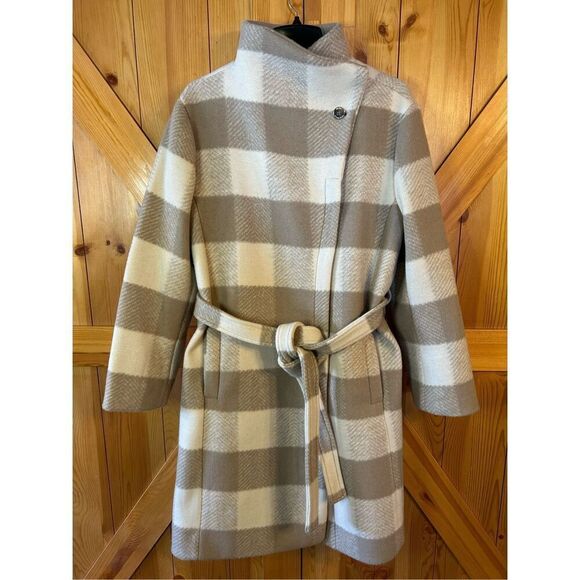 Michael Kors Women Camel Plaid Coat Size XXL nwot (0538) - Picture 1 of 13